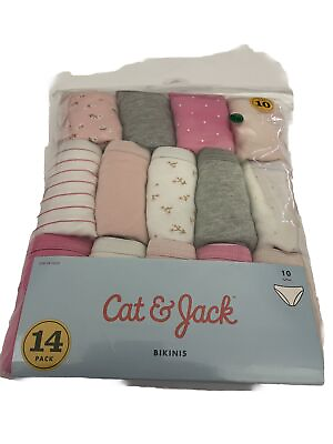 #ad Girl’s Bikini Panties Sz. 10 Pack Of 14 NWT Cat And Jack Target $7.69