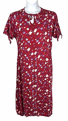 #ad Vintage Anthony Richards Red Floral Maxi Dress Plus Size 1X Boho Cottage Core $16.00