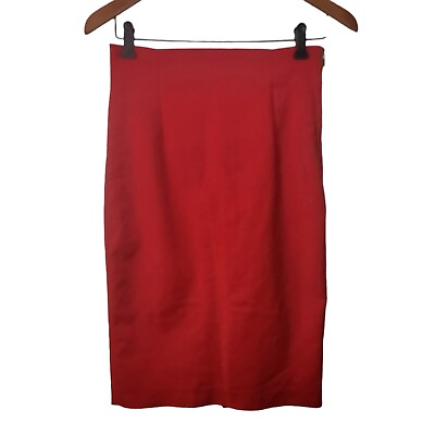 #ad Zara Red Pencil Skirt Slit Women#x27;s Size Small $47.20