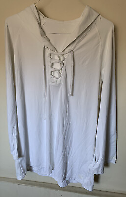 UV SKINZ LARGE BEACH COVER UP WITH HOOD UPF 50 SUNBLOCK FABRIC White $20.00
