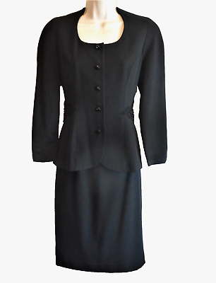 #ad Liz Claiborne 2 Piece Black Skirt Suit Size 4 $24.00