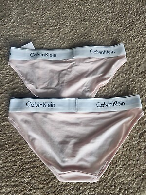 #ad Calvin Klein CK new 2 pack Pink Nymphs thigh bikini panties cotton modal Small S $31.99