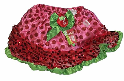 #ad Strawberry Shortcake Girl#x27;s Glitter Polka Dot Costume Tutu Skirt NWT 4 6 $15.29