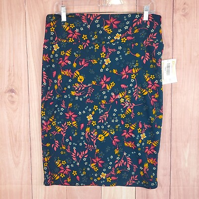 #ad Lularoe Cassie Pencil Skirt Womens Sz L Large Floral NEW NWT $18.78