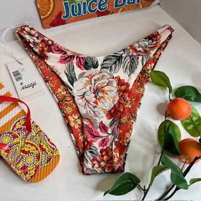 #ad Maaji Cottage Garden Splendour Reversible High Cut Bikini Bottoms Large $43.00