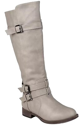 #ad Journee Collection Women#x27;s Wide Calf Bite Boot Taupe $39.99