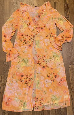 #ad Wild Fable Women#x27;s Size XS Kimono Beach Cover Up Long Sleeve Sheer Duster $14.99