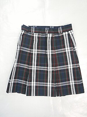 #ad Girls R K Multi Color Plaid Kick Pleat Uniform Skirt Reg amp; Teen Sz 6 18 1 2Teen $14.00