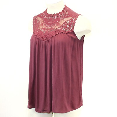 Torrid Plus Romantic Burgundy Lace Sleeveless Top Blouse Size 3 3X $29.99