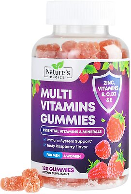 #ad Multivitamin Gummies with Zinc Vitamins B C D3 amp; E plus for Men and Women $18.42