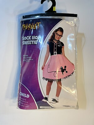 #ad Sock Hop Sweetie 50#x27;s Poodle Skirt Dress Halloween Costume Child Medium 8 10 $19.99