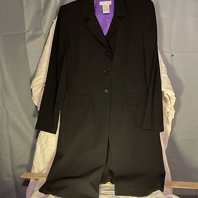 #ad Dressbarn 3 Piece Woman’s Black Suit Size 14 Purple Lining $12.00