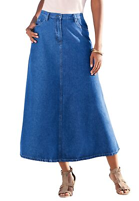 #ad Roaman#x27;s Women#x27;s Plus Size Tall Complete Cotton A Line Skirt $30.93