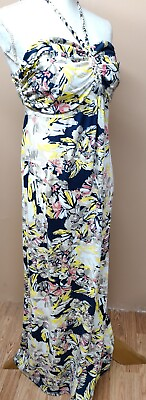 #ad Love Fire Women#x27;s Floral Polyester Halter Neck Sleeveless Long Maxi Dress Large $12.50