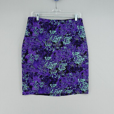 #ad NWT Talbots Pencil Skirt Petite 10P Purple Rose Floral Print Breathable Stretch $39.99