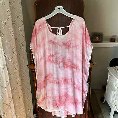 #ad #ad new Francesca#x27;s Swimsuit Cover Up Tie Dye Pink Large $14.99
