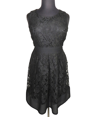#ad Lane Bryant Women#x27;s Black Lace Sleeveless Fit and Flare Party Dress Plus Size 16 $39.99