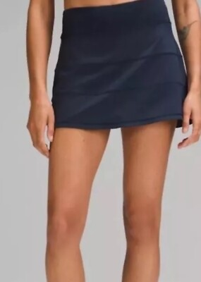 #ad Lululemon Pace Rival MR Skirt Long Women Black Size 10 $59.99