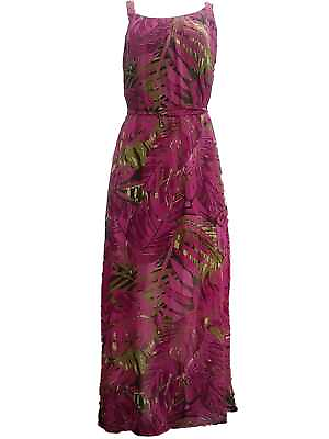 #ad Womens Purple amp; Green Philodendron Leaf Opaque Tank Top Maxi Dress $19.99