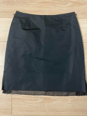 #ad LOUIS VUITTON satin Skirt Women#x27;s Size 38 Polyester Black RW061A WISK13PFC $380.60