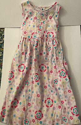 Laura Ashley Girls Size 6 Floral Pink White Dress 100% Cotton Used $9.99