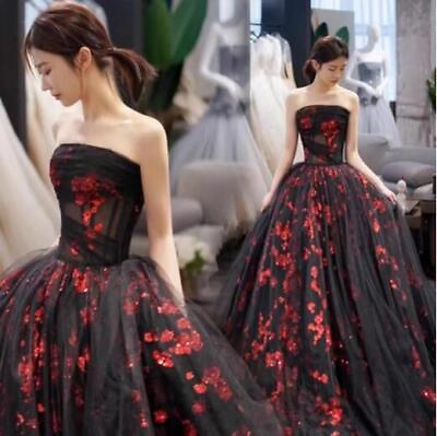 #ad Gorgeous Off Shoulder Flowers Tulle Ball Gown Banquet Evening Party Dresses $117.39