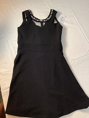 #ad Girl#x27;s Size 8 The Children#x27;s Place Black Jeweled Sleevless Dress 3016511 $19.49