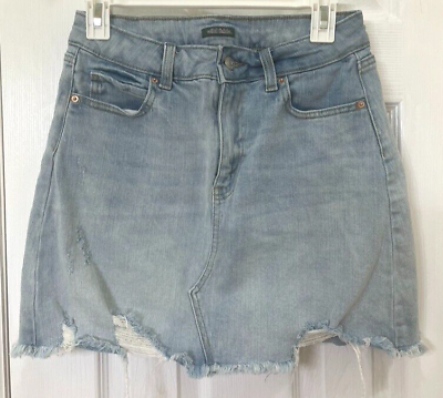 #ad Wild Fable jean mini skirt size 6 distressed look worn once great for Summer $8.50