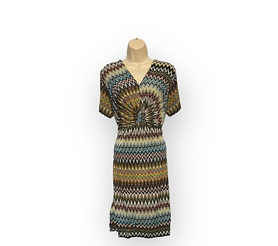 #ad Women’s Maxi dress Chevron Pattern Mid Length V Neck $5.00