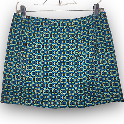#ad Urban Outfitters Mini Skirt Button Front Medium Business Casual Blue brown green $8.00