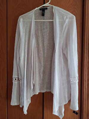 #ad INC International Concepts Long White Cardigan Size L NEW $23.39
