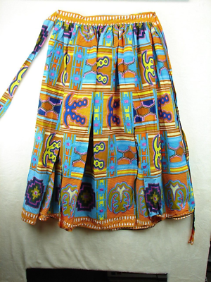 #ad Ethnic African Print Wrap Maxi Skirt Length 40quot; Waist 36quot; $19.60
