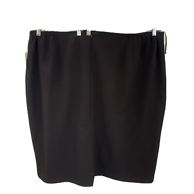 #ad Kasper black pencil skirt women plus size 24w 24 straight above knee zip closure $20.22