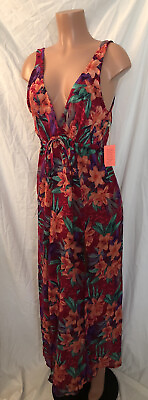 #ad **Gorgeous Vivid Floral Swimsuit Cover Up Dress Size Small** $18.00