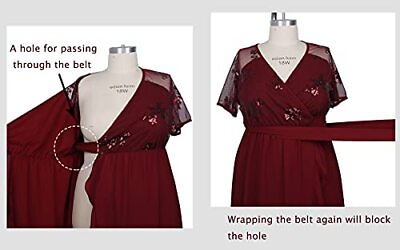 #ad Pinup Fashion Plus Size Maxi Dresses Slit High Low Sequin Mesh Wedding $12.99