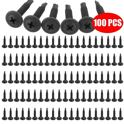 #ad Black Phosphate Phillips Wafer Head Self Tapping Drilling Screws 1quot; 100 Pack $6.59