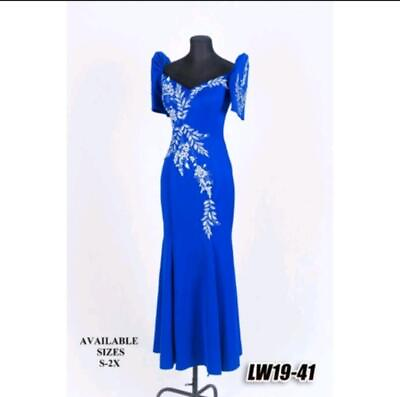 Filipiniana Long Dress Embroided Design Made in the Philippines $142.00