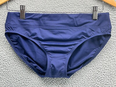 #ad $55 New Lands#x27; End Women#x27;s Chlorine Resistant High Waisted Bikini Bottoms Blue 8 $24.99