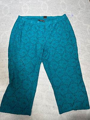 Torrid Women#x27;s Size 4 Blue Solid Lace Pants Mid Length NWT 130 $29.95