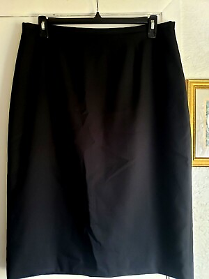 #ad $18 WOW Luxurious Chic Black Lined 16 Waist 36quot; x 28quot; Long Back Zipper Skirt $14.21