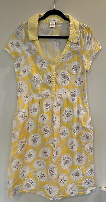#ad Angela Plus Cotton Sundress Women#x27;s 2X Floral Yellow Dress COMFY COOL Easy Care $24.90