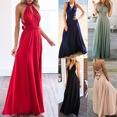 #ad Sexy Women Club Red Dress Bandage Long Dress Party Bridesmaids Cocktail Dress $13.10