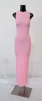 Skims Womens Soft Lounge Ribbed Long Sleeveless Dress LL7 Cotton Candy Small $62.24