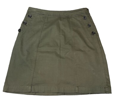 #ad NWT Banana Republic Army Green Mini Skirt Button Detail Women#x27;s Size 0 $14.99