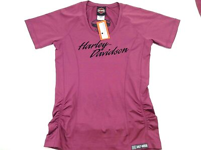 NEW Harley Womens Parked Synthetic Violet Quartz Short Sleeve Small $30.00
