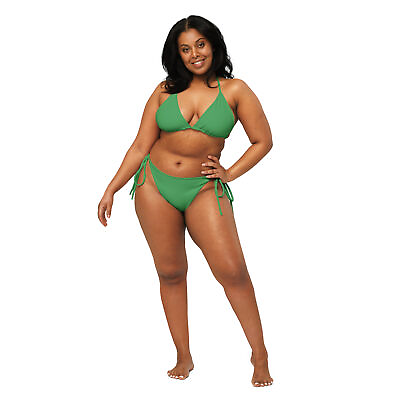 #ad New Women#x27;s XS 6XL 2 Pc Bikini Swimsuit Chateau Green Removable Pads UPF50 $28.78