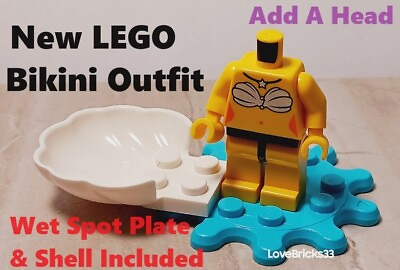 #ad New LEGO Water Plate Beach Bikini Big CLAMSHELL Set Add Your Own Head SEA LIFE $11.57