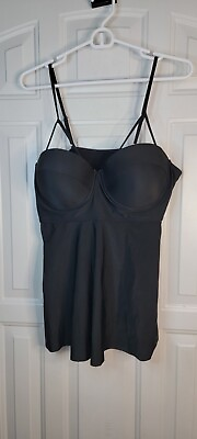 #ad #ad Women#x27;s Black Padded Underwire Swimsuit Top Size 2X $19.00