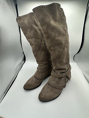 #ad Not Rated Women#x27;s Size 9 Nude Brown Faux Leather Boho Boots 1.5in Heal Round Toe $39.99