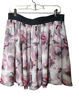 Reiss Pink amp; Gray Floral Short Skirt Women’s Size 10 Mini Skirt Designer $50.00